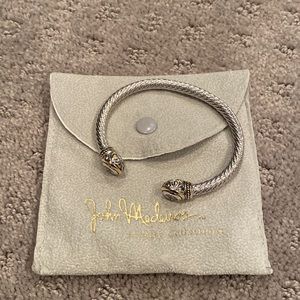 John Mederios Beijos Two Stone Large Cuff Bracelet